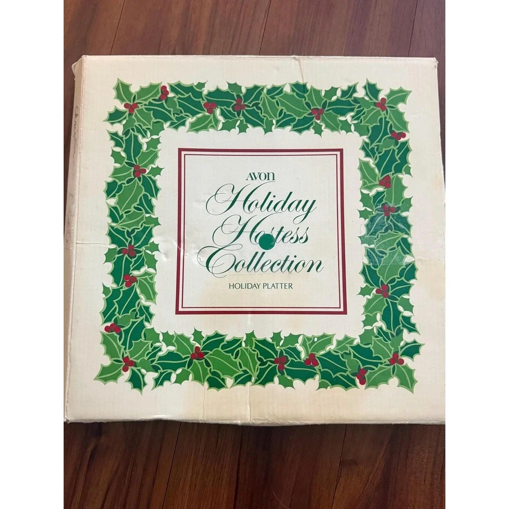 Vintage 1981 Avon Holiday Hostess Collection Christmas Platter Holly Berry